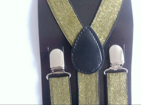 Unisex justerbare clip-on seler elastisk guld og sølv seler til mænd og kvinder
