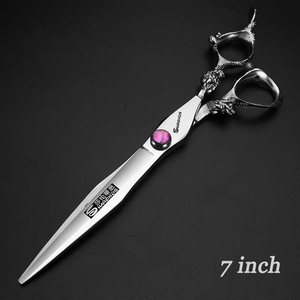 Ciseaux de coiffure professionnels Sharonds 5.5/6/7/8 pouces ciseaux de coiffeur japon 440c dragon poignée ciseaux de coupe: 7inch