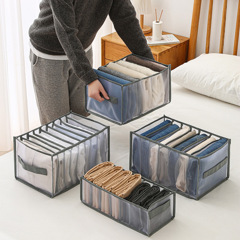 Foldable Cloth Organizer Closet Drawer Organizer With Divider Jeans Leggings Underwear Socks Storage Box Wardrobe Pants Storage