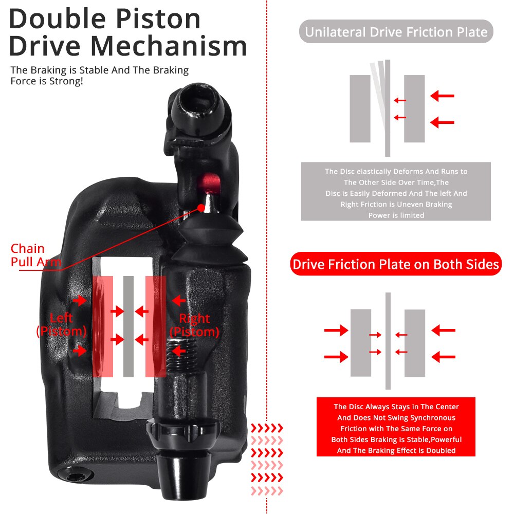 ZOOM Road Bike Hydraulic Disc Brake Calipers HB105 Mechanical Hydraulic Line Pulling Disc Brake for Flat-Mount Road 160mm Rotor
