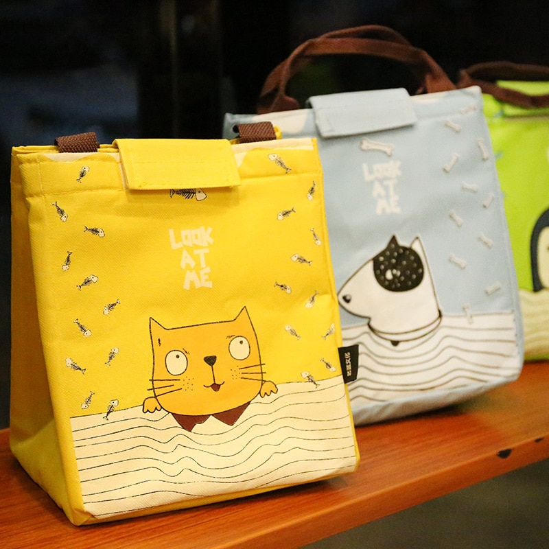 Bolsa térmica isolada para almoço, portátil, caixa, crianças, desenho animado, animal, praia, piquenique, feminino, menino, bolsa cooler, bolsa de mão