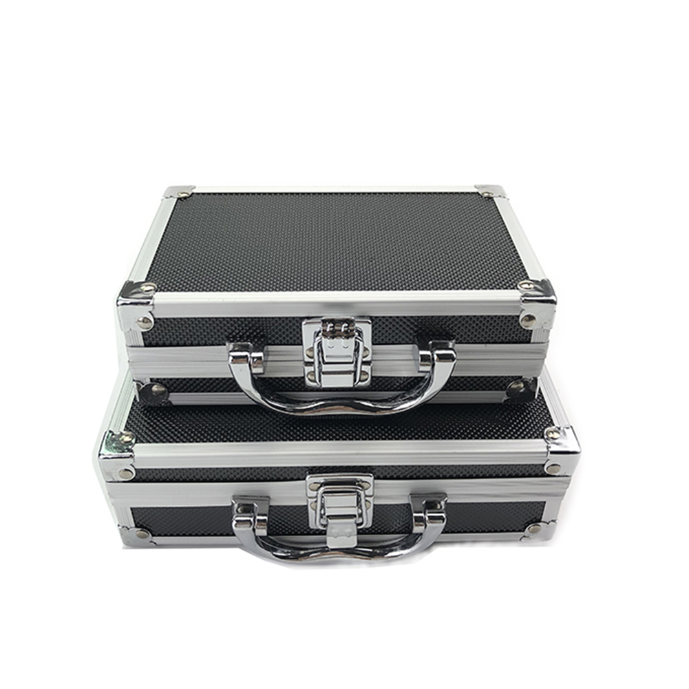 2 Sizes Tool Box Aluminium Alloy Lightweight Toolbox Storage Case Portable Tool Case Travel Luggage Organizer Case Safety Box