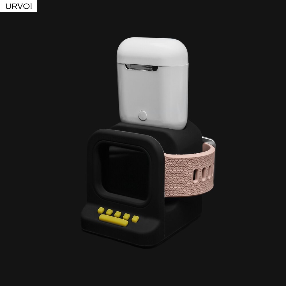 Urvoi Houder Voor Apple Watch Silicone Stand Watchos Keeper 2 In 1 Thuis Opladen Dock Voor Iwatch Klassieke Mac Voor airpods