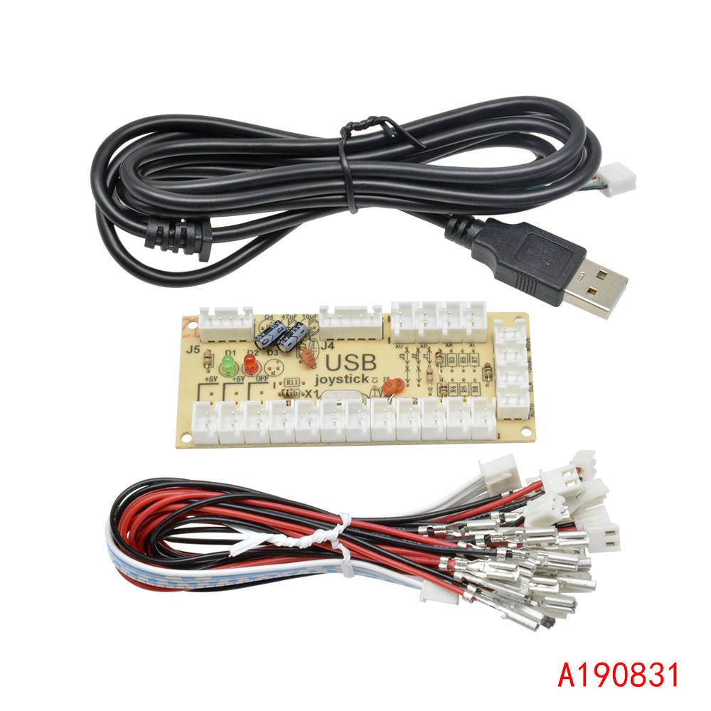 FAI DA TE Zero Delay Arcade Encoder USB PC a Joystick Arcade Rocker Modulo di Controllo del Circuito per MAME 2Pin con Cavo di Pulsante