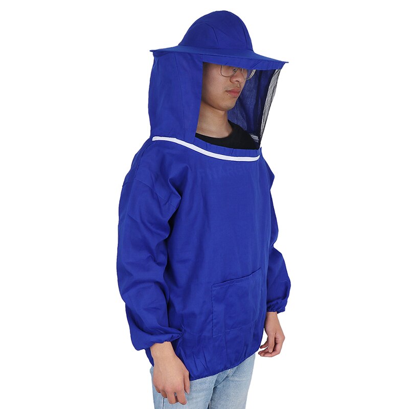 3 Colors Beekeeping Protective Suit Bee Insect Feeding Supplies Keeping Beekeeper Equipment White/Dark Blue/Pink: Blue
