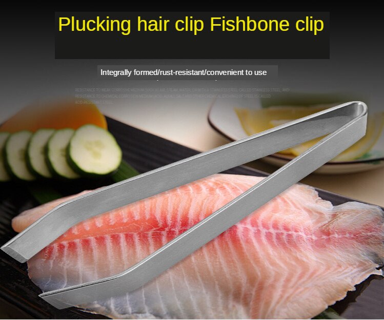Stainless Steel Fishbone Pliers Restaurant Special Metal Fishbone Clip Kitchen Gadgets Plucker Clip Pliers