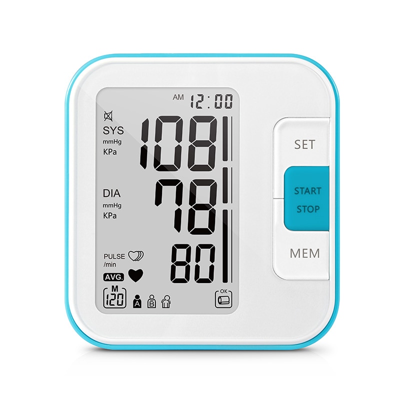 Cigii Large LCD digital Upper Arm Blood pressure monitor Tonometer Meter Pressure arterial Home health care monitor 2 Cuff band.