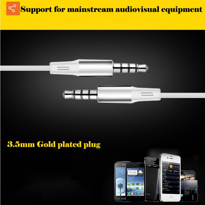 3.5mm Wired In Ear Earphone Headphones Headset Earbuds with Mic for Xiaomi huawei Red mi smart phone MP3 Player Laptop ear buds