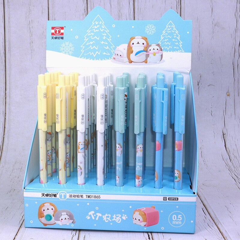 40 pcs/lot Hero Series Mechanical Pencil Cute Student Automatic Pen For Kid School Office Supply Promotional: 01865  0.5MM