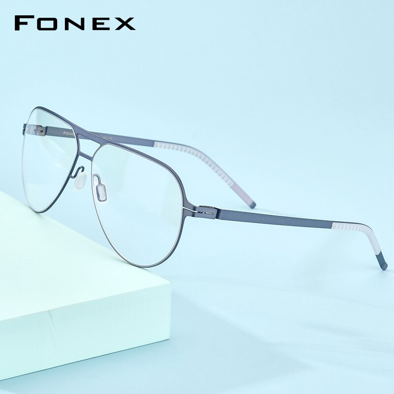 Montatura per occhiali da vista in lega FONEX uomo 2020 nuova montatura per occhiali da vista per miopia ottica pilota occhiali da vista coreani senza viti 991