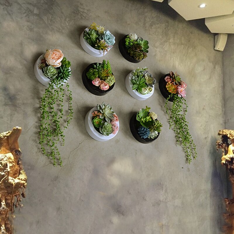 Nordisk simulation sukkulent grøn plante blomster dekoration vægophæng ramme butik ornamenter væg hjem dekorationer kunstige planter
