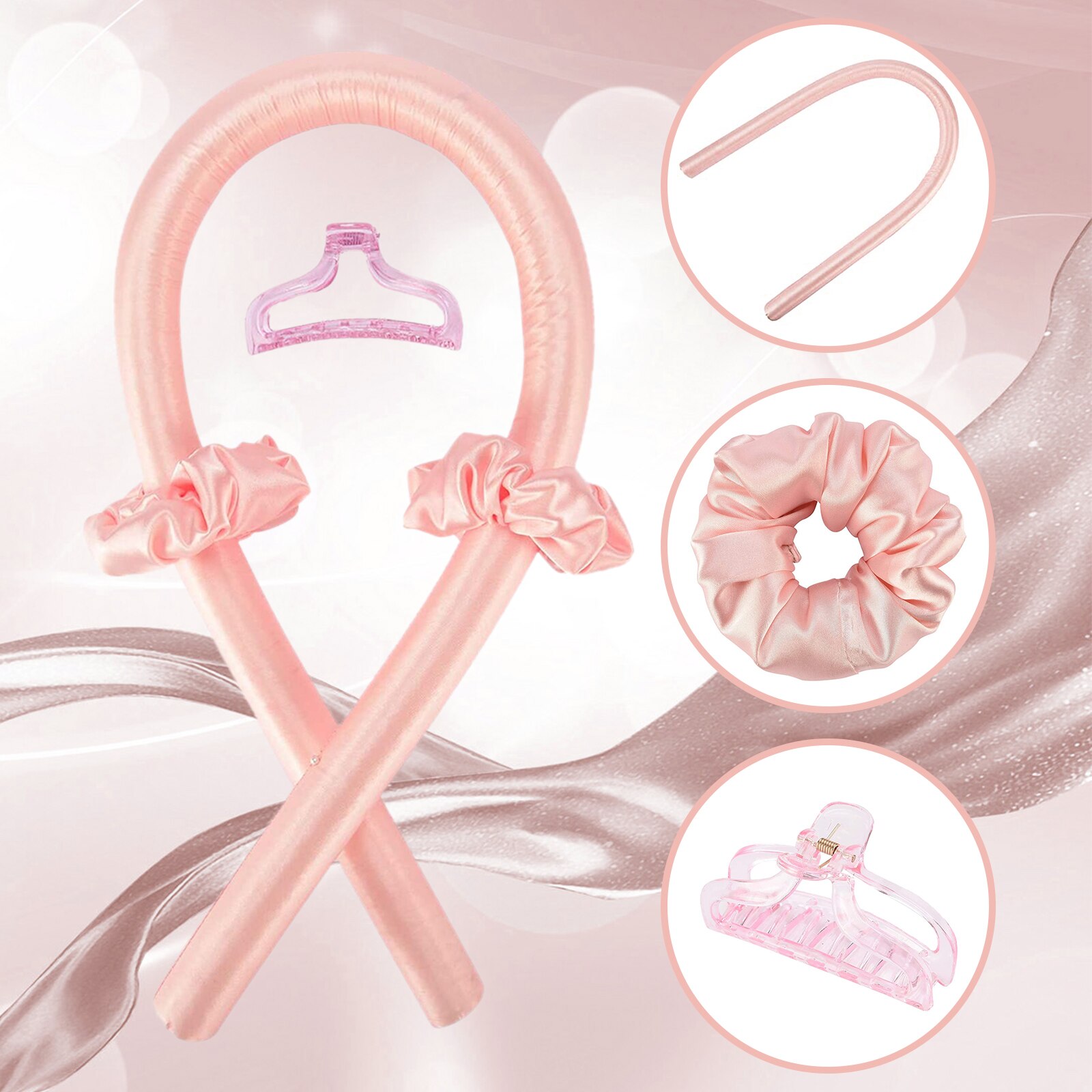 Heatless Curling Rod Headband No Heat Curls Hair Curlers Set for Long Headband Wave Hair Curlers DIY Styling Tools