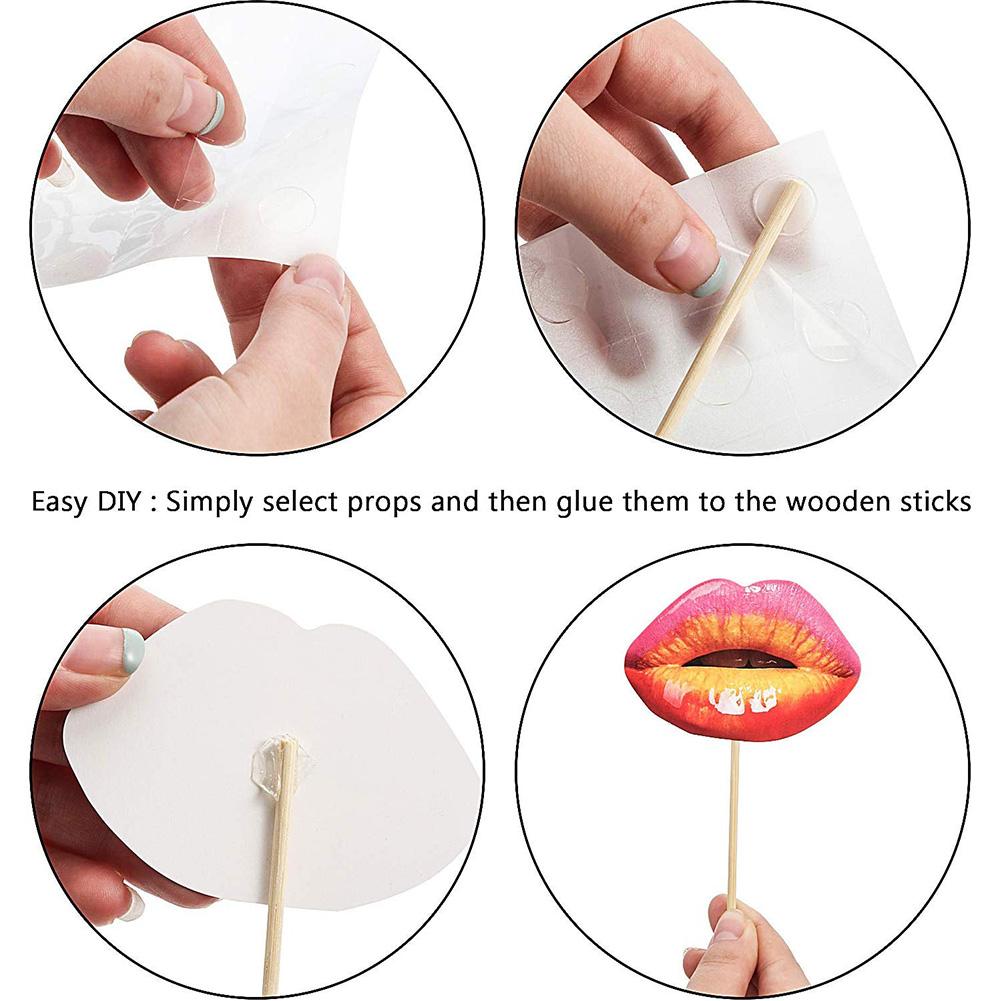 20pcs/set DIY Photo Booth for Wedding Birthday Party Decoration Adult Funny Lip Mouth DIY Photo Booth Props with Wooden Stick
