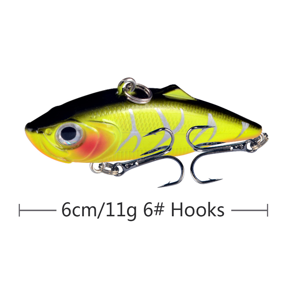 Señuelo de pesca con vibración VIB, 6cm, 11g, fundición larga, Rattlin Iscas, Wobbler Artificial, cebo duro de plástico, aparejos de carpa para nadar, 1 Uds.: Transparente