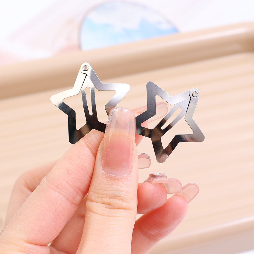 2-50 Uds. Pinzas para el cabello de estrella para niñas, estrella de filigrana, Clip a presión de Metal, pasadores de horquillas, accesorios para la cabeza