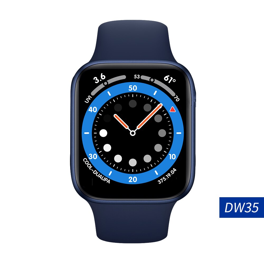 Cobrafly IWO DW35 Smart Uhr 1,75 zoll Bildschirm 44MM Bluetooth Anruf Drahtlose Ladegerät herren Uhren Körper Temperatur PK i8 pro HW16: Blau