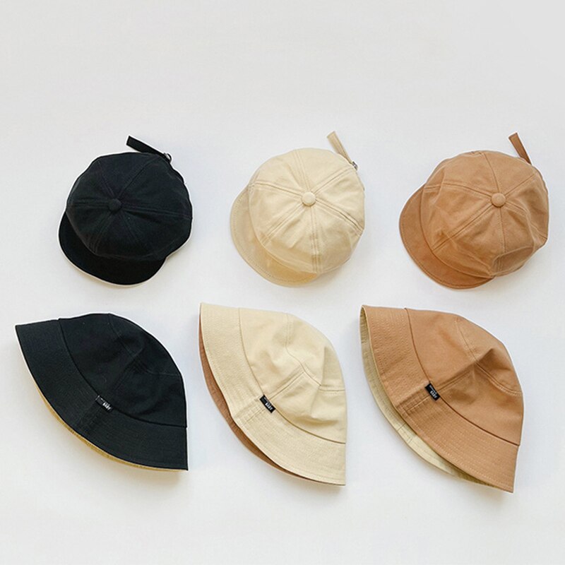 Forår sommer baby hat ensfarvet baby pige dreng solhat justerbar børn baseball kasket blød bomuld børn fisherman bucket cap
