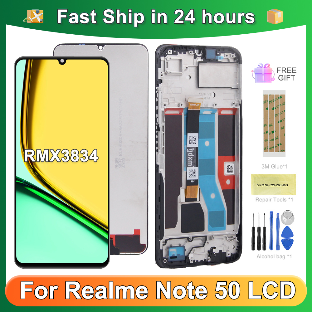 For OPPO Realme Note 50 For Realme Note50 6.74''RMX3834 LCD Display Touch Screen Digitizer Assembly Replacement