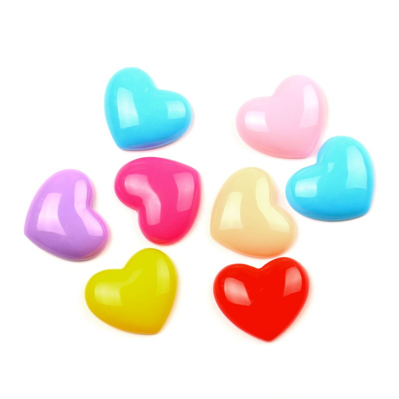 LF 30pcs Mixed Resin Heart Decoration Crafts Flatback Cabochon Embellishments For Scrapbooking Kawaii Cute Diy Accessories: Mixed