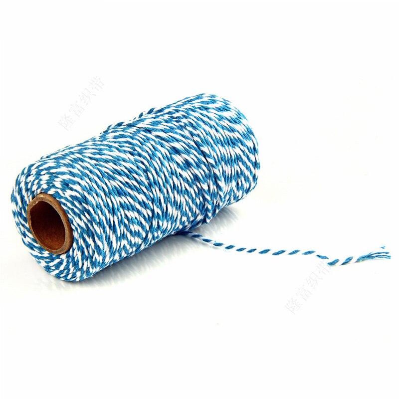 Dubbele Kleur Twisted Cords Diy Twisted Cords Verpakking Accessoires Katoen Baker Touw Touw Bruiloft Verpakking: Blue