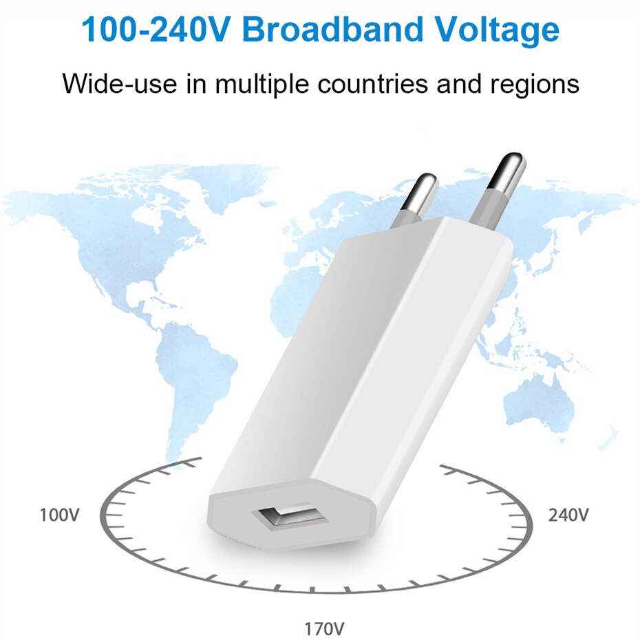 10Pcs Verpakking Originele 5V 1A Wall Charger Usb Charger Voor Iphone 4 5S Xs Xr 8 7 6S Plus 11 12 Snelle Lading Reizen Power Adapter
