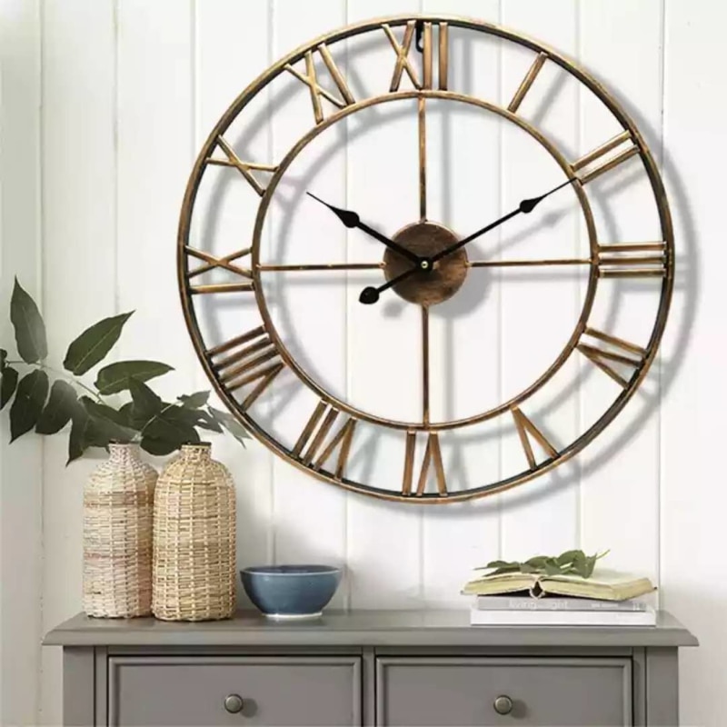 Wall Watch European Style Iron Clock Retro Clock Home Decoration Wall Clock European Retro Style Independent