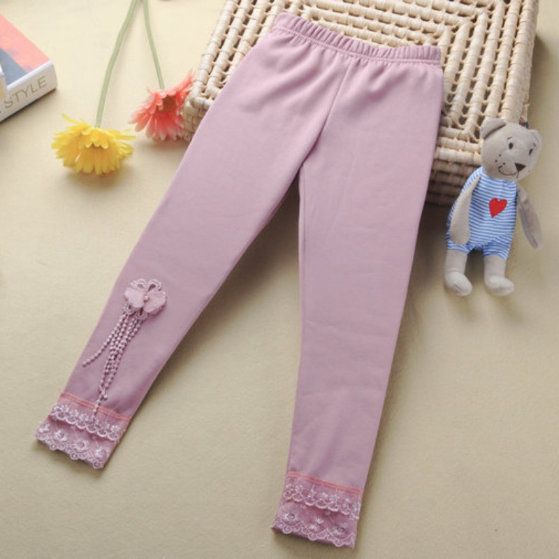 Kids Meisjes Ballet Dans Kant Vlinder Leggings Kinderen Stretch Slim Broek Broek 2-7Y