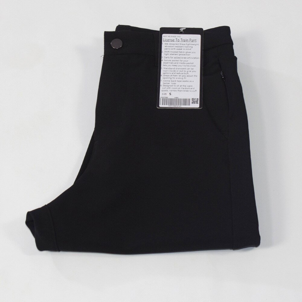 Lulu Commission Sweat Pants Men Black Workout Elastic Sweatpants Zipper Fitness Full Length Jogging Pants with Pocket Trousers: 10 size 65-70 kg / black