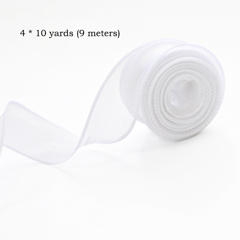 10Yards/Roll Chiffon Silk Ribbon Organza Satin For DIY Craft Wrapping Decoration Wedding Bouquets Wreath Sewing Supplies: Laser Bright
