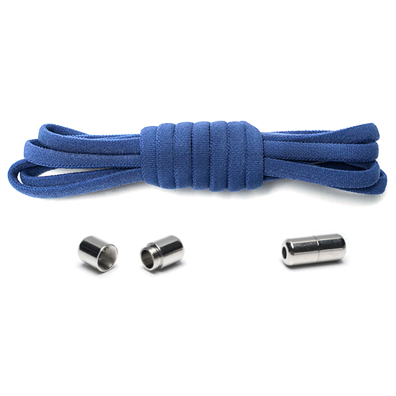 Cordones elásticos redondos sin lazos para niños y adultos, zapato Unisex, cordones para zapatillas, Color sólido, cierre rápido, 1 par: 13 Navy