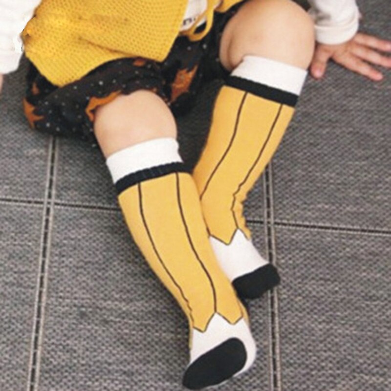 Chaussettes antidérapantes pour enfants | Adorables chaussettes de crayon et de dessin animé pour nourrissons, chaussettes en coton de couleur jaune et doux, chaussettes mignonnes pour garçons