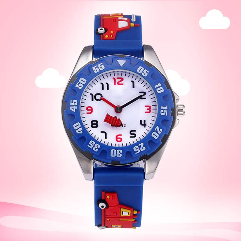 Jongens Meisjes Kinderkleding 3D Leuke Cartoon Sport Waterdichte Horloges Analoge Horloges: Blauw