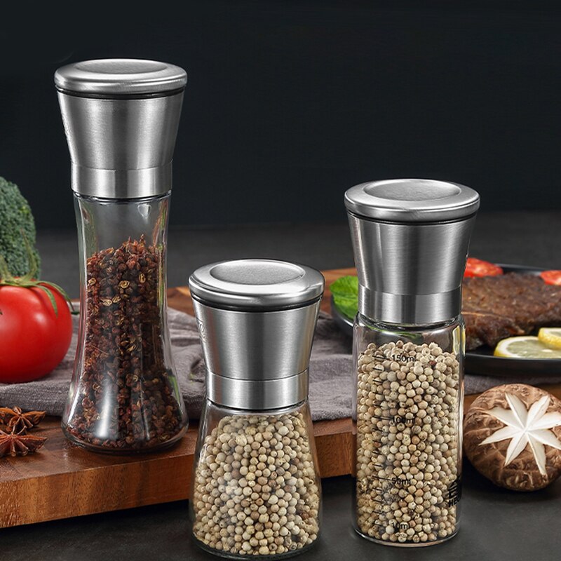 Kitchen Salt Spice Jars Set Glass Glass Pepper Grinder Sugar Bowl Spice Container Set Condiment Kruidenpotjes Bento Accessories