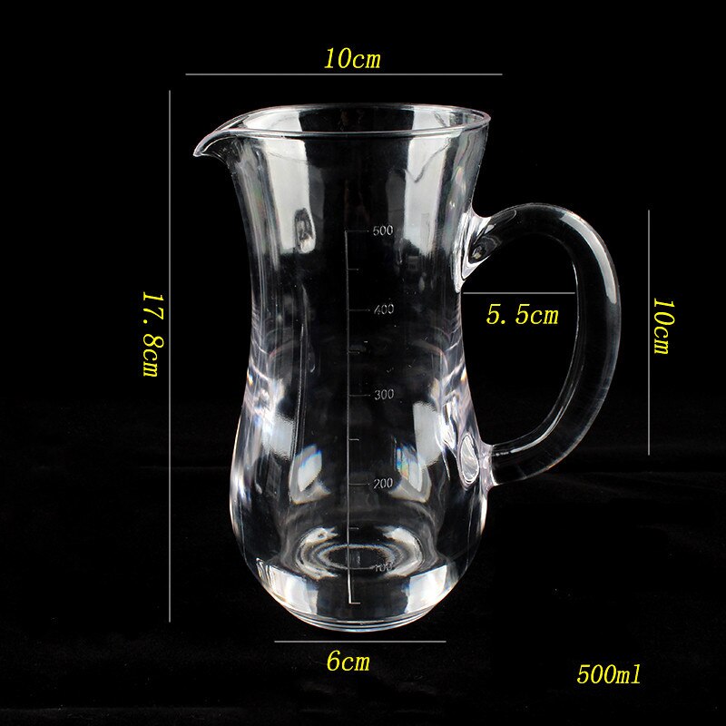 PC acrylique jus de fruits pot plastique rouge vin distributeur Transparent théière verre lait café bouilloire tasse à mesurer décanteur liqueur: Measuring 500ml
