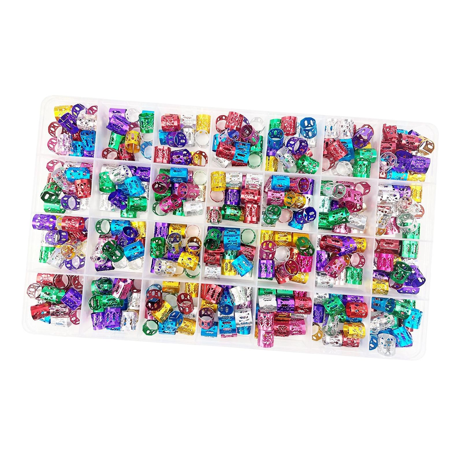 400Pcs Hair Dreadlock Beads Metal Cuffs Hair Coil for Hair Decorations Clips Girls