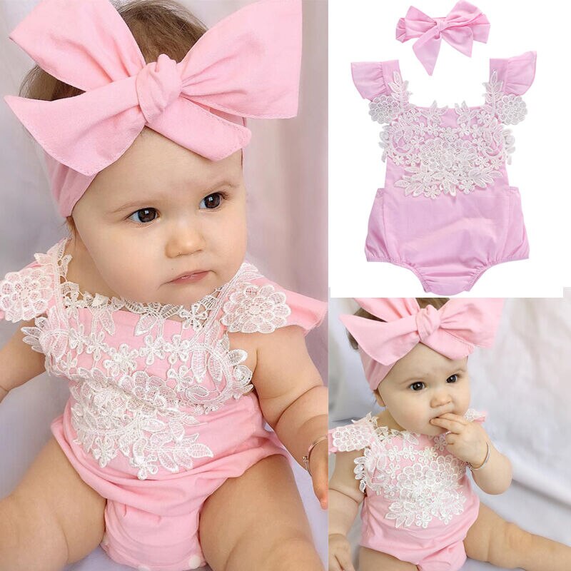 Infant Baby Girls Boys Clothes Short Sleeve Romper Outfits Jumpsuit Newborn Kids Boy Girl Ruffle Rompers 3M-18M