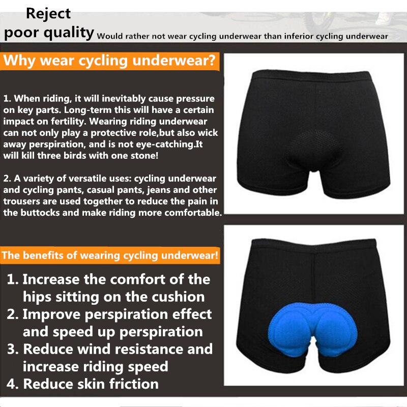 Cycling underwear, shock absorption, breathable,moisture wicking, running bike,quick-drying silicone sponge shorts