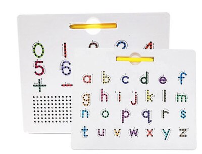 Double Side Magnetische Tekentafel Alfabet Letter Tracing Board Educatief Letters Lezen Schrijven Leren Alfabet Voorschoolse: abc 123