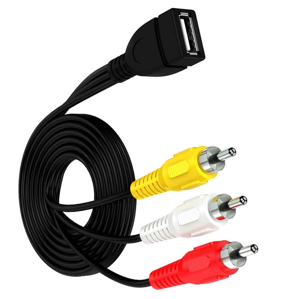 USB A 2.0 Buchse Stecker auf 2 3 Cinch 2/3 Cinch Stecker Buchse AV-Stecker Adapter Stecker Konverter Kabel Blei PC TV HDTV AUX Audio Video