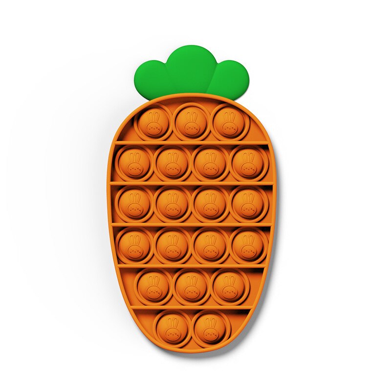 Fragola Push Bubble Fidget giocattoli giocattolo Antistress per adulti PopIt Antistress morbido Squishy regalo Antistress scatola regalo Antistress: carrot