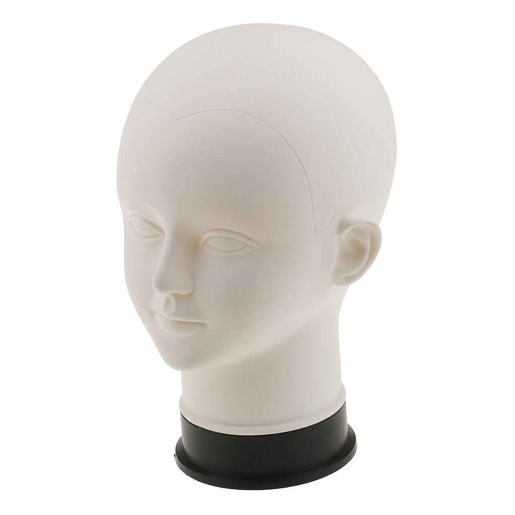 White Cosmetology Mannequin Head Model Kids Child Wig Glasses Scarf Hat Headset Display Stand