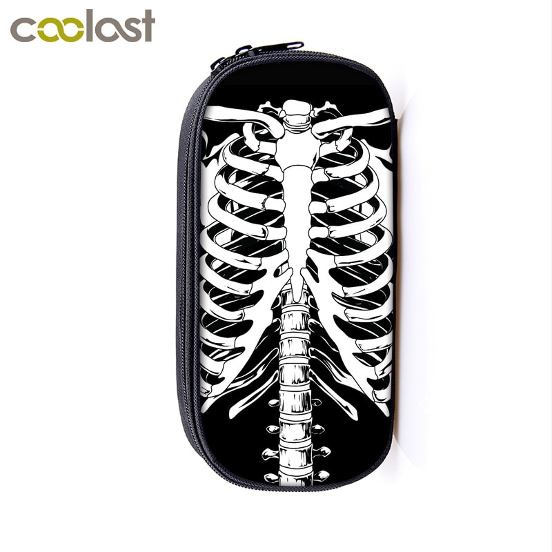 Voodoo dukke / hodeskalle kosmetikkvesker blyantboksveske kvinner sminkeveske jenter skoleveske blyantholder oppbevaringsvesker halloween