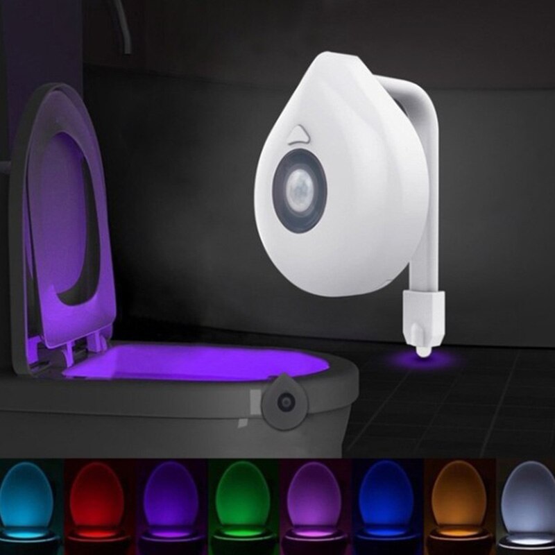LED kleine nachtlicht 8 farbe 16 farbe wc Sensor licht hängenden körper wc Sensor deckel licht