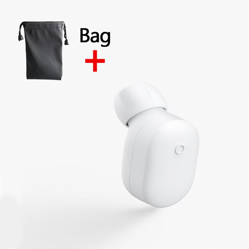 Original Xiaomi Bluetooth 4.1 Earphone Mini Sport Wireless Headset Waterproof With Mic Handsfree In Ear Piston Earpod: White Add Bag