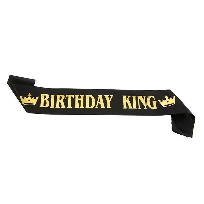 Ceinture roi d'anniversaire en or noir pour hommes et garçons, fournitures de décoration pour fête d'anniversaire, joyeux 16e 18e 20e 30e 40e 50e 60e anniversaire,: Olive