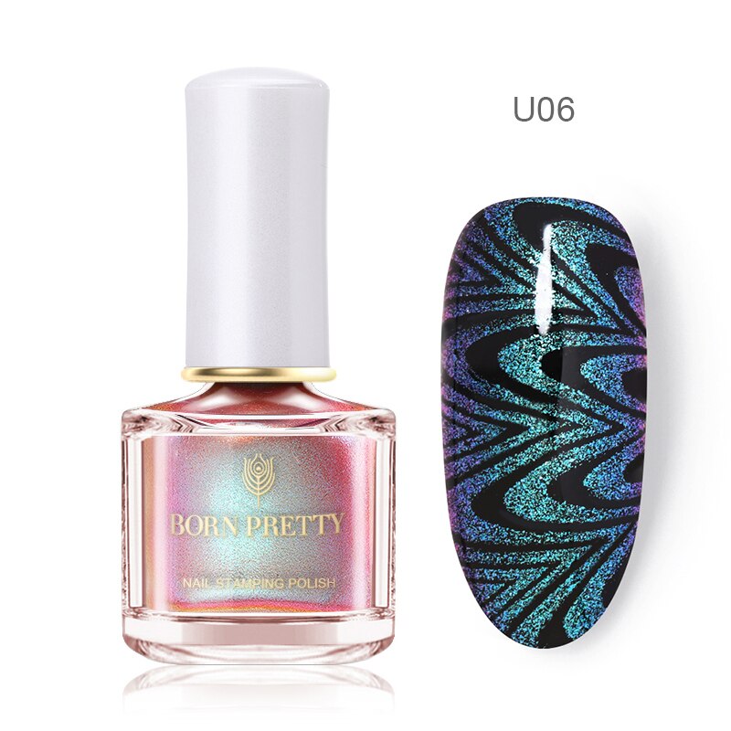 Geboren Pretty Chameleon Pearl Nail Stempelen Polish 6Ml Kleurrijke Nail Art Plaat Afdrukken Nagellak: BP-U06