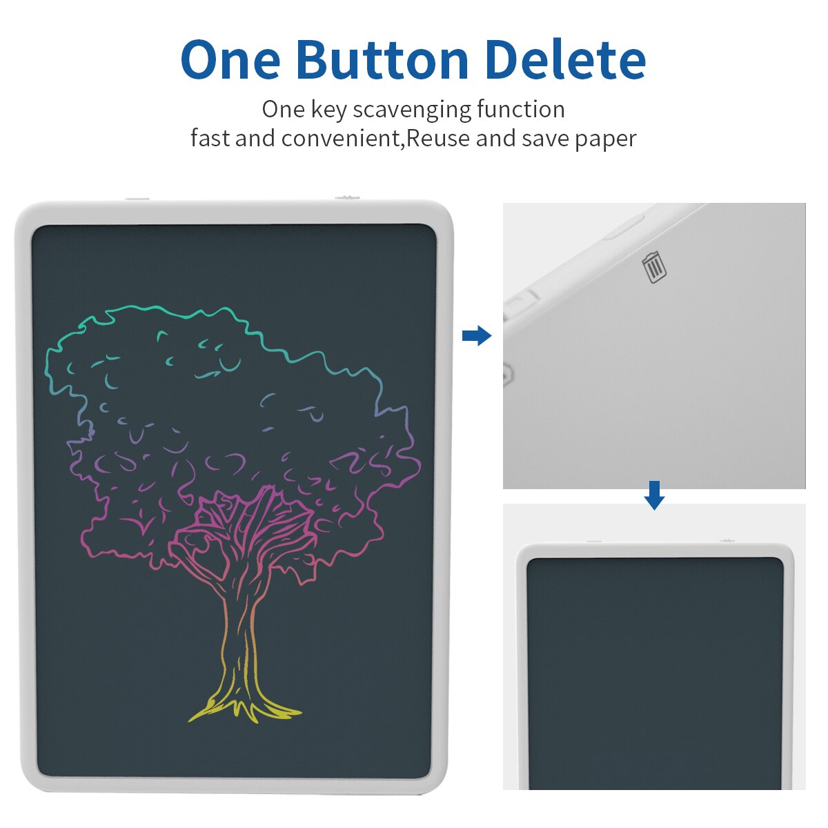 Enotepad LCD Writing Tablet - 9-inch Portable Digital Doodle Board - Multi-color Screen Handwriting Pad
