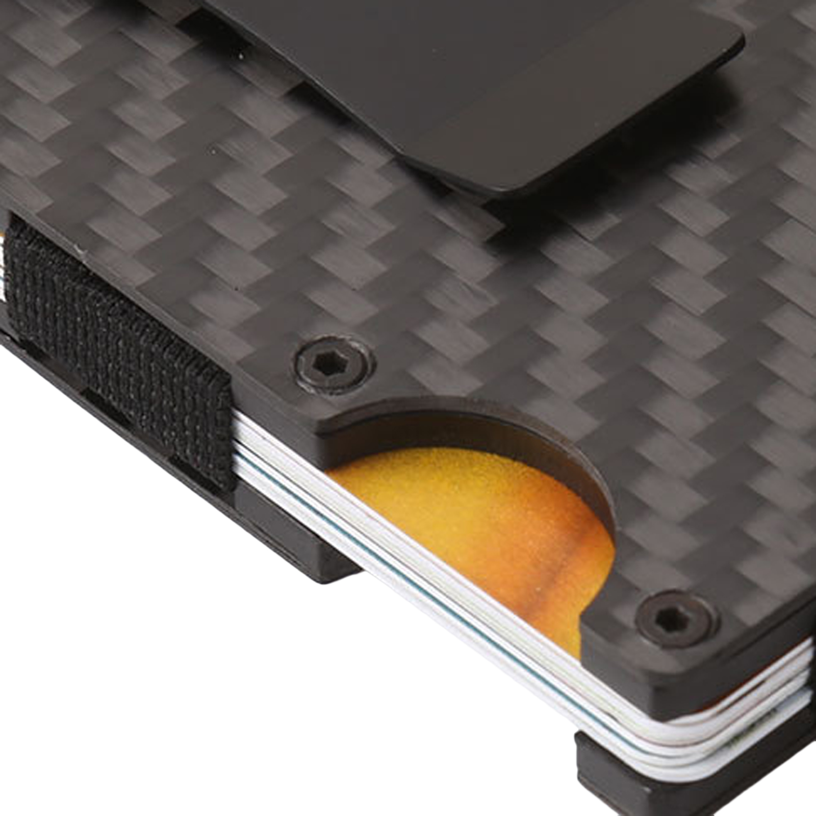 Cards Bag with RFID Blocking Technology Black Plaid Pattern Rectangle Shape Large Capacity Card Bag