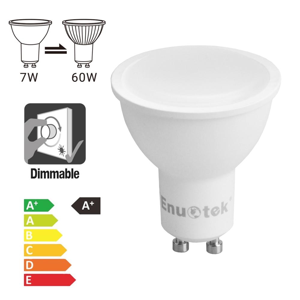 7W Dimmable GU10 LED Spotlights LED Spot Light Bulbs 120° Wide Beam Angle Cool White 5000K AC220~240V Trailing Edge Dimmable