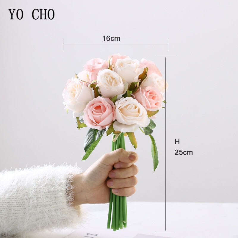 YO CHO Wedding Bouquet Roses Artificial Bridal Bouquets Wedding Accessories Bridesmaids Flowers Mariage Supplies Wedding Bouquet